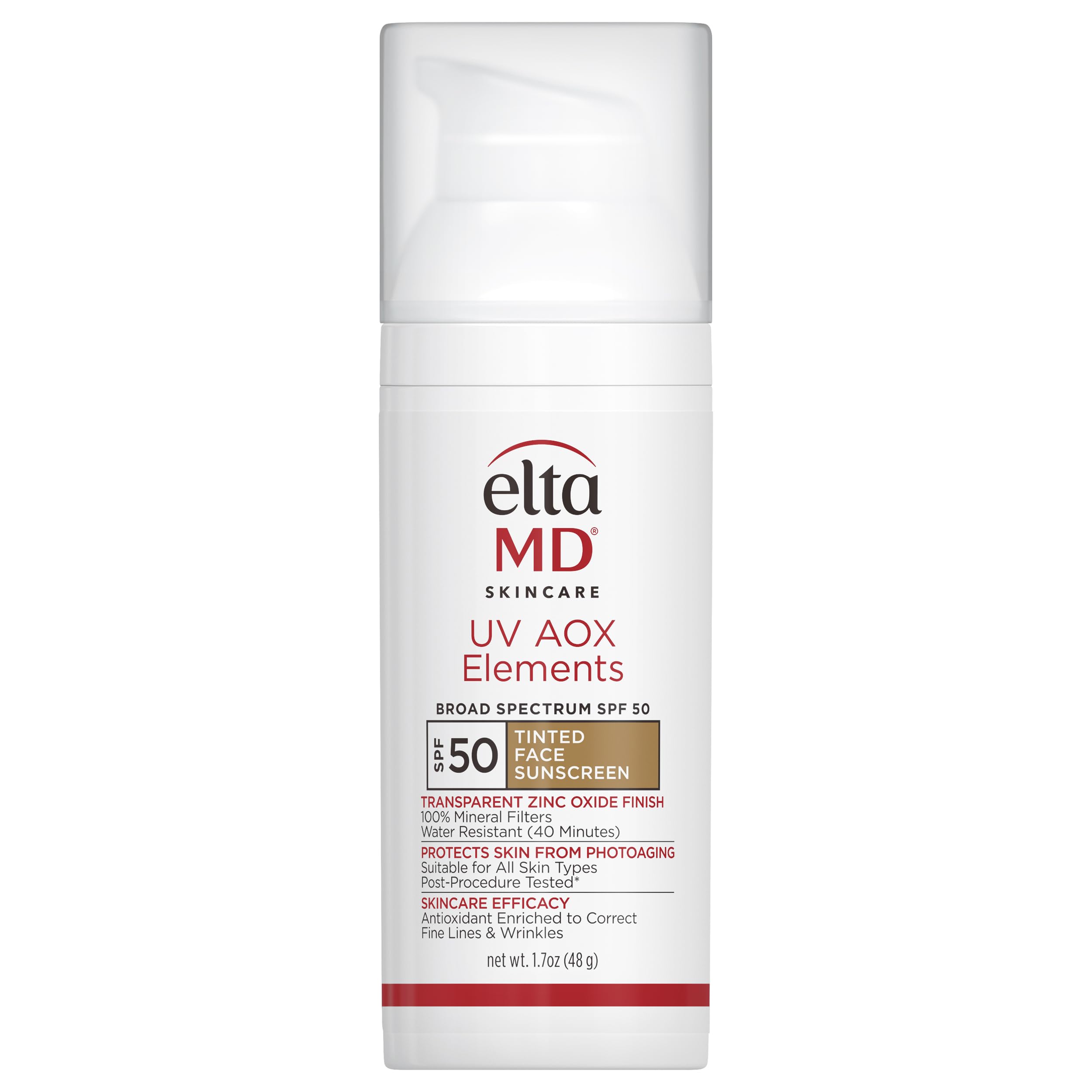 EltaMD UV Elements Moisturizing Physical Tinted Facial Sunscreen SPF 44 - For All Skin Types & Post-Procedure Skin 57g/2oz