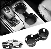 Vista 22 de SKTU para 2018 2019 2020 2021 2022 2023 Hyundai Kona Organizador de inserto de consola central ABS Materiales Negros 2023 Kona OS Bandeja