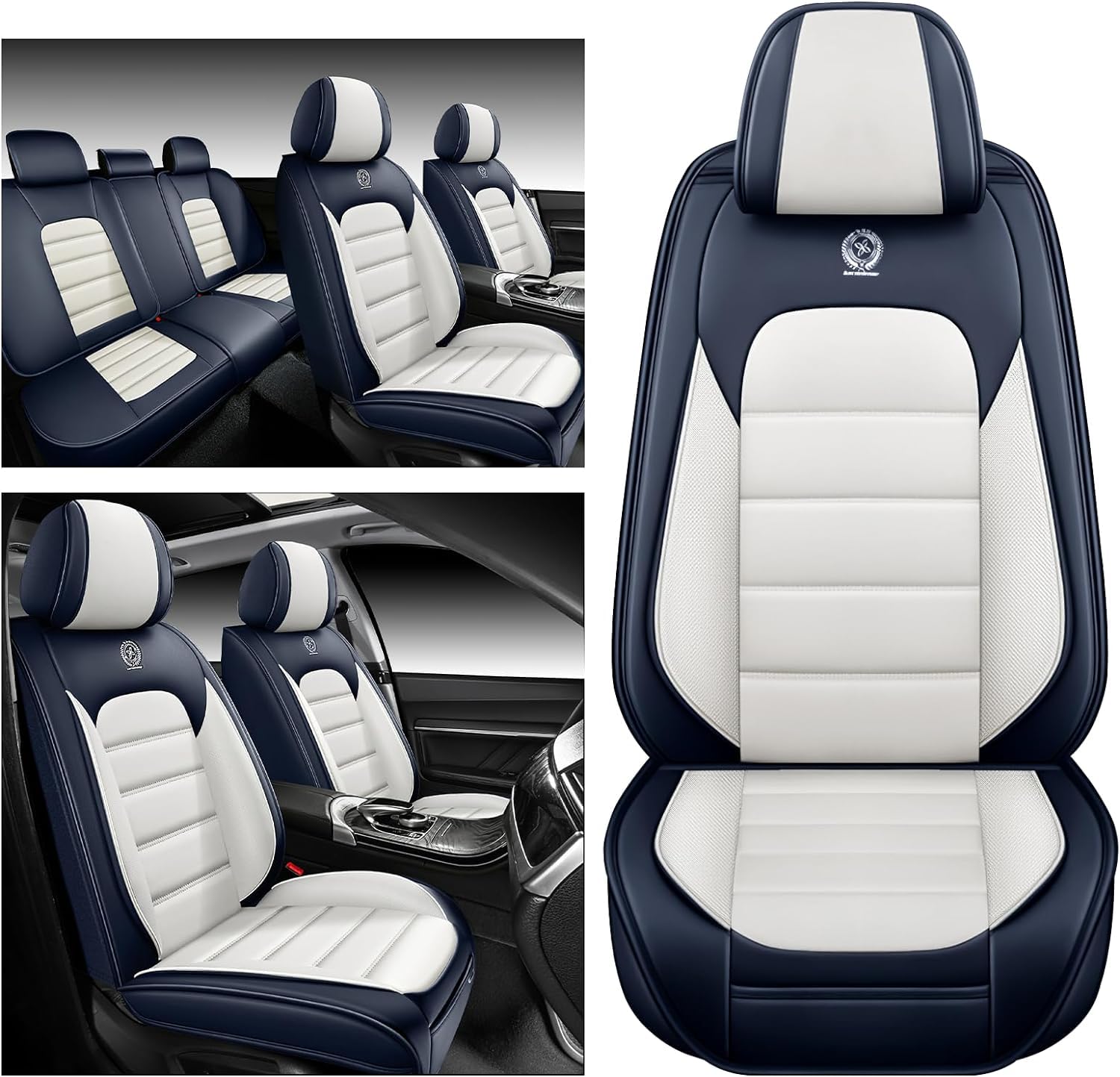 Amazon.com: Bitablue Seat Covers (Blue&White) for Toyota Corolla Cross ...
