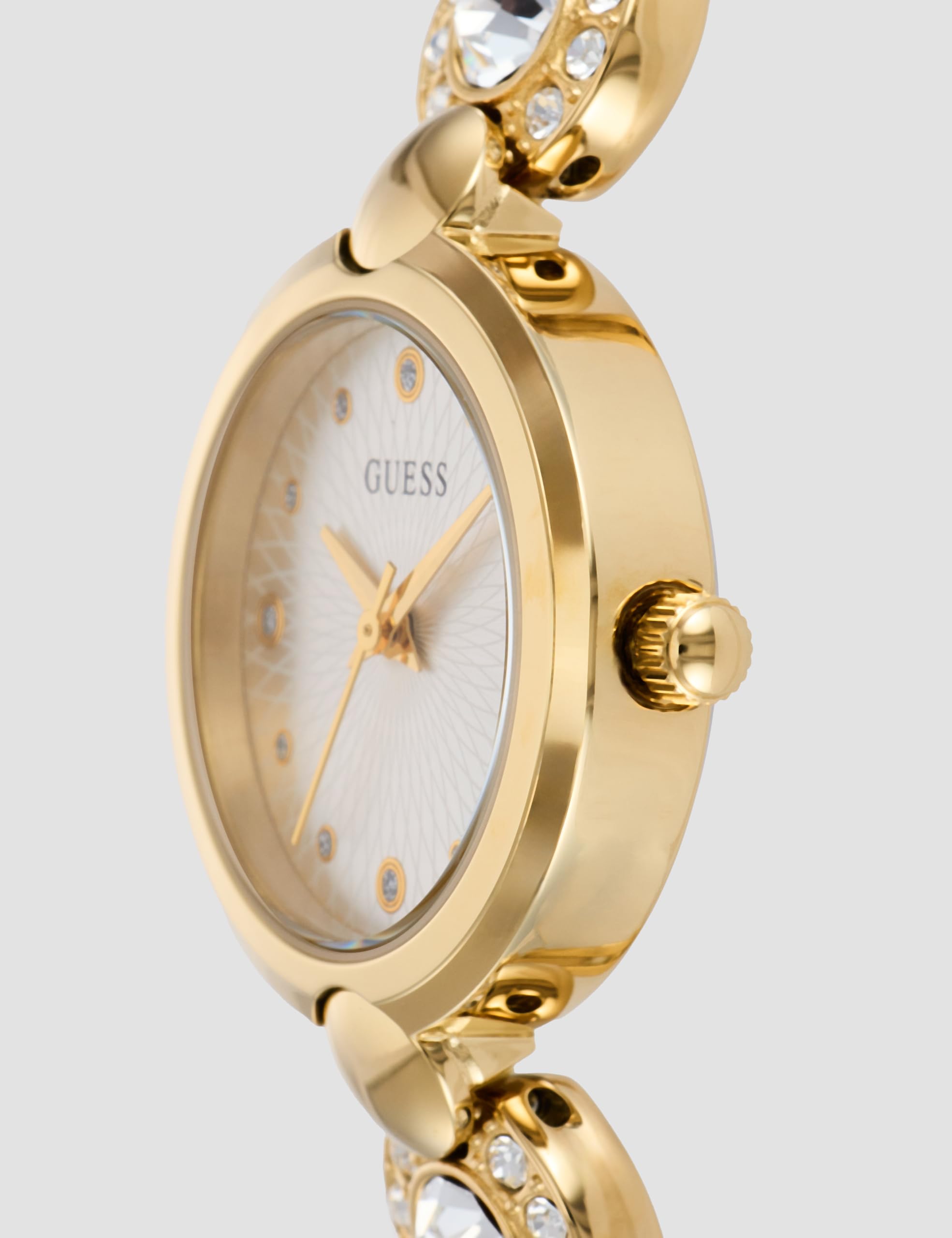 GUESS Watches Ladies Stardom Reloj para Mujer Analógico de Cuarzo con Brazalete de Acero Inoxidable bañado en Oro GW0757L2