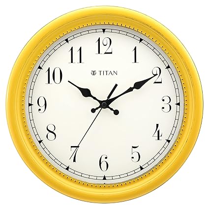 Titan Contemporary Distressed Finish Wall Clock with Silent Sweep Technology - 30 cm x 30 cm (Medium) Plastic, White, Analog