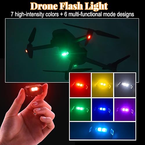 Miniatura 4 de O'woda Tren de aterrizaje para DJI Mavic 3 Pro, pierna de aterrizaje plegable + luz flash de drone + 2 soportes de hélice para accesorios DJI Mavic