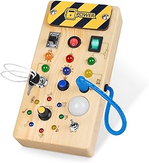 Toddler Toys Busy Board with Led Light, Preschool Learning Activities Sensory Toys for Toddlers 1-3,Montessoti Toys 1 2 3 Year Old Birthday Giftâ€¦