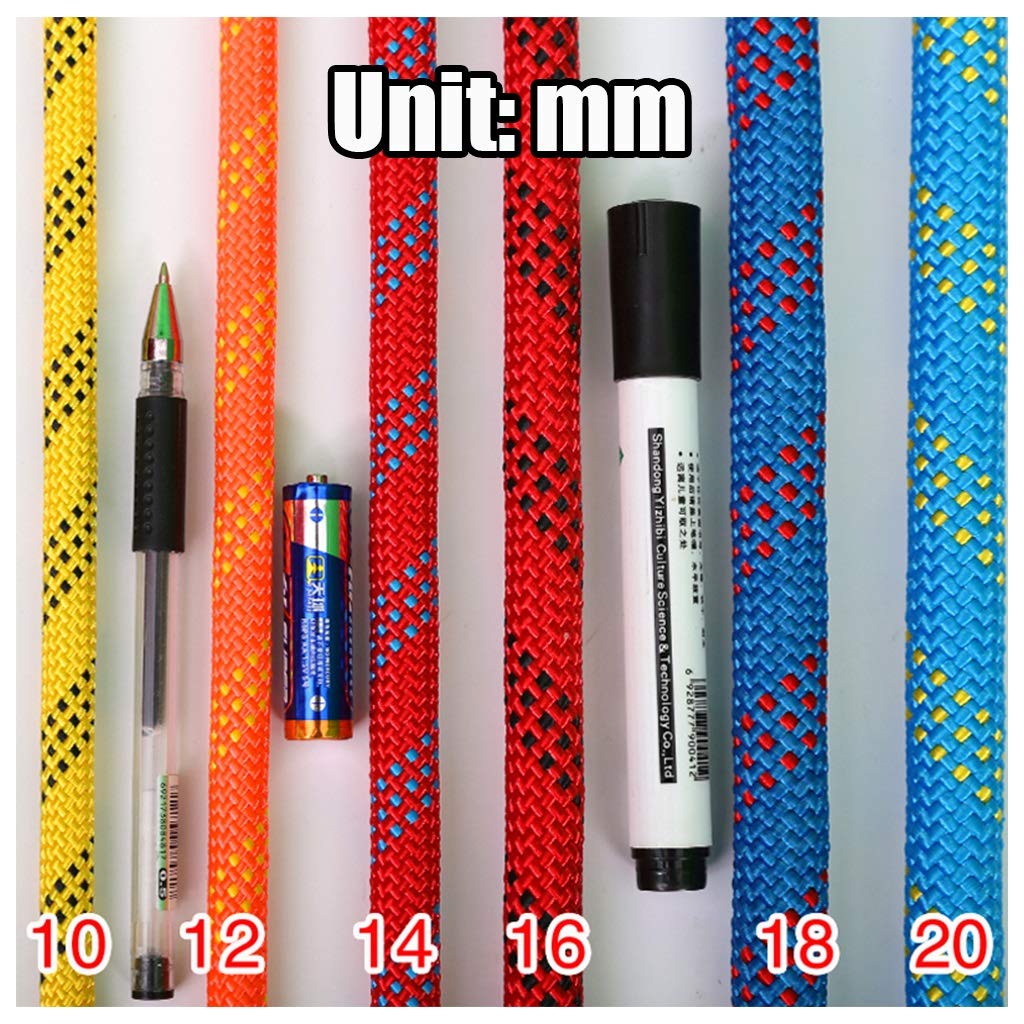 Cuerda Negro 10mm/12mm/14mm/16mm Cuerda De Nylon A Prueba De Fuego,Aire Libre Cuerda De Escalada Cuerda De Rappel,Cuerda Estática Que Salva Vidas,Cuerda De Aventura Rescate De Campamento