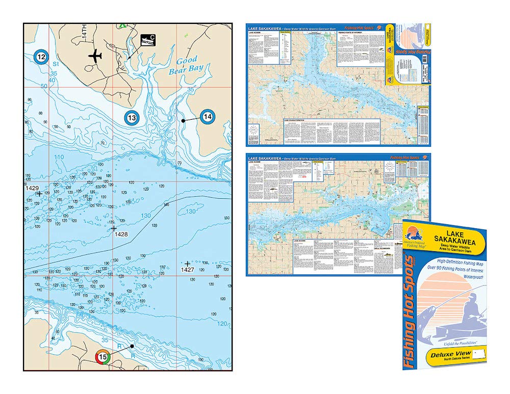 Lake Sakakawea Fishing Map #L792