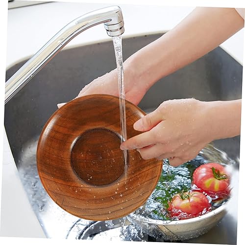 Miniatura 7 de Yardwe 4 unidades de platos de vinagre decorativos para sala, bandejas redondas de madera de madera, platos de servicio para fiestas, bandeja de