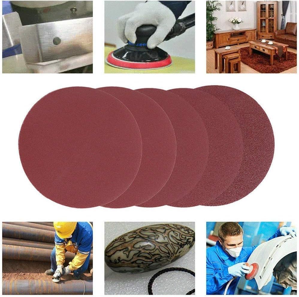 Boxonly 3 Inch 75mm Sanding Discs, 100 Pcs Red Hook and Loop Sandpaper Pads, 10 Grits (80-3000), for Drill Grinder - Image 2