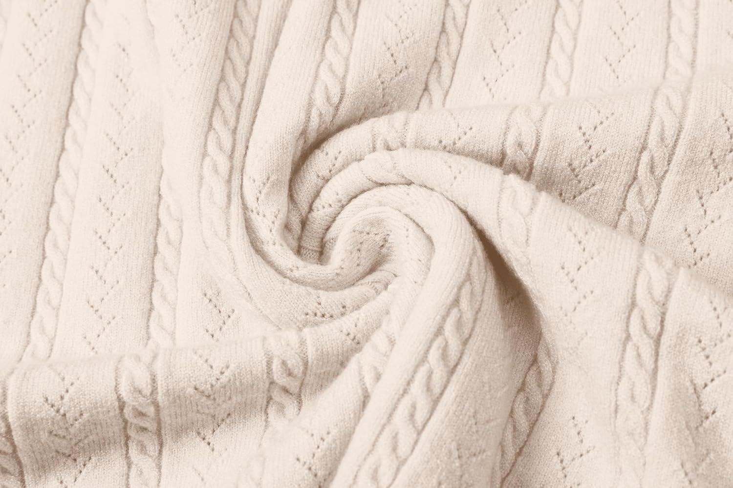 DAIMIDY Women's Short Sleeve Sweaters Hollow Out Summer Sweater Lightweight Cable Knit Pullover Tops - Image 6