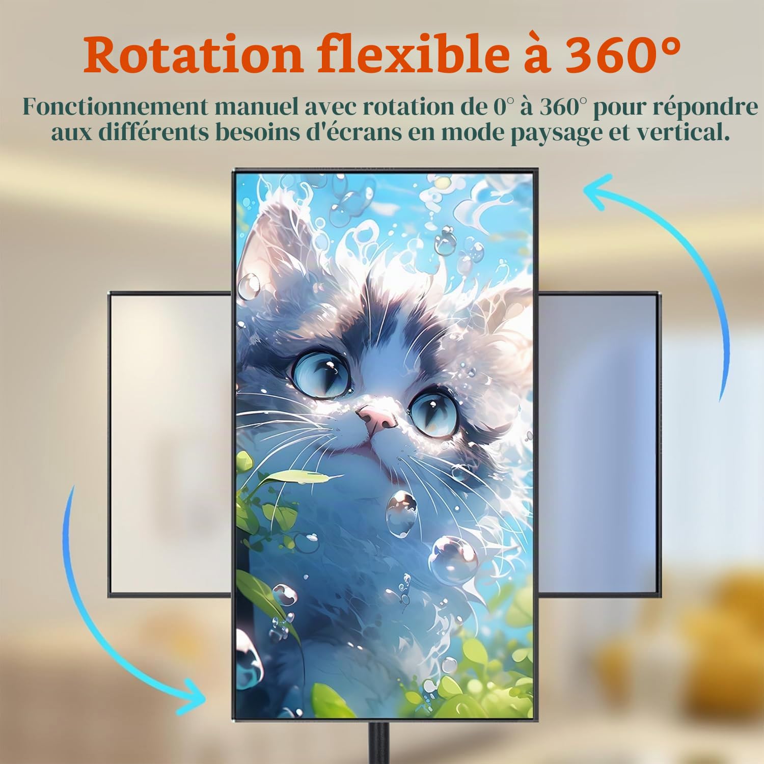 MYOYAY Support de télévision mobile pour téléviseurs à écran plat/incurvé LCD LED de 12 à 43 pouces, chariot TV inclinable pouvant supporter jusqu'à 40 kg, 4 hauteurs réglables, support de sol pour