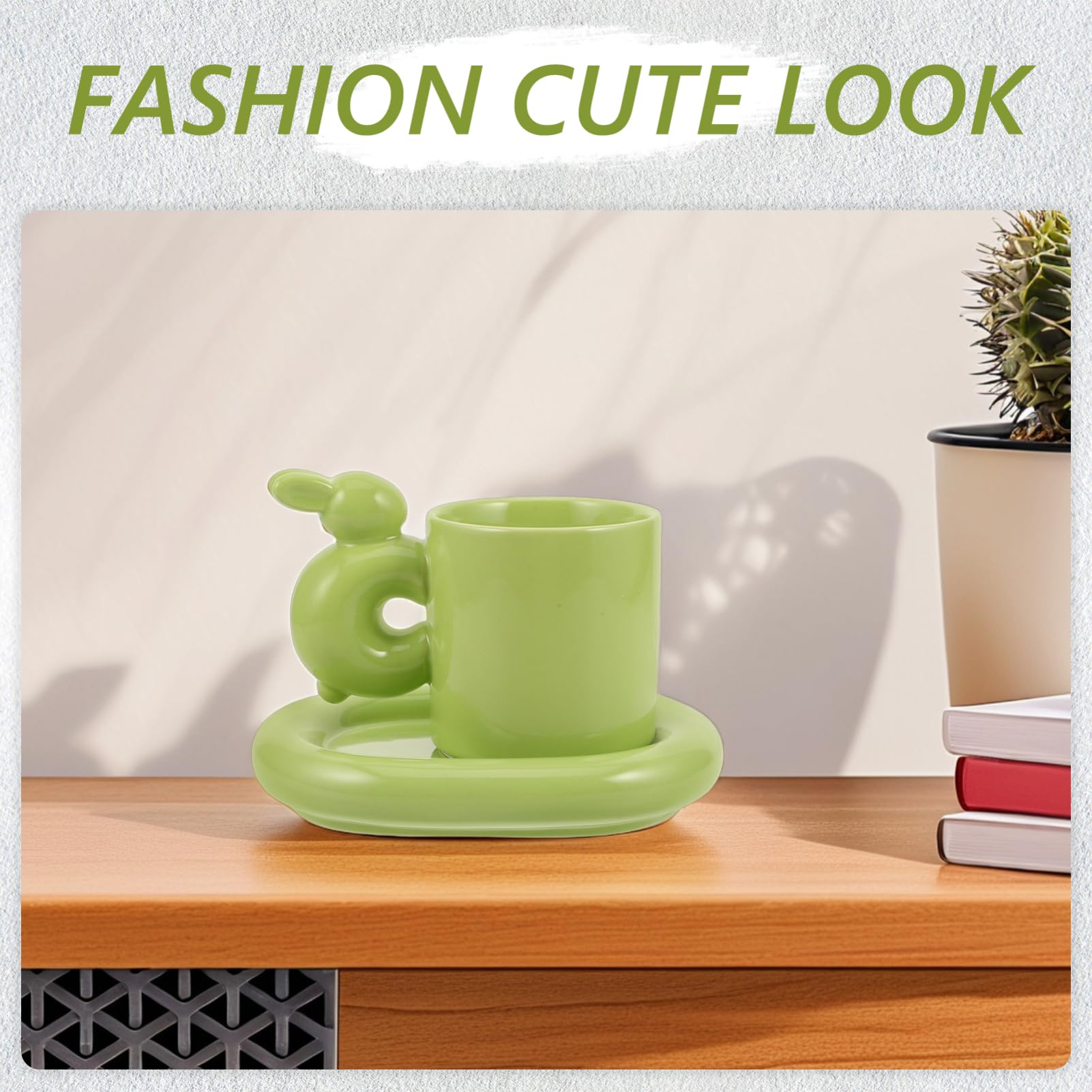 Garneck Set Di Tazze Carine Con Coniglietto Pasquale Tazza in Ceramica Con Piattino Tazza Da Caffè E Tè Novità Per La Famiglia Ragazzi E Ragazze Adulti