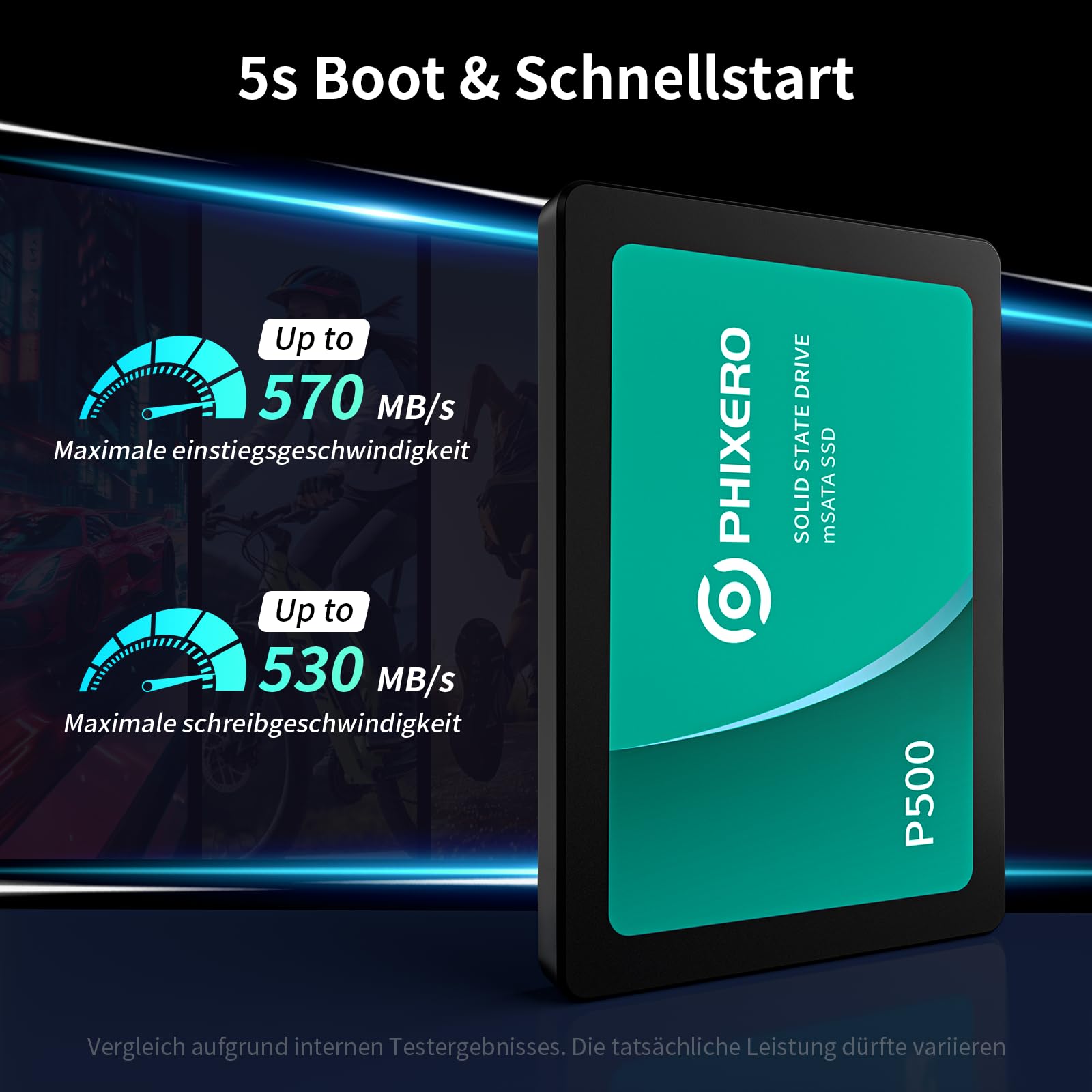 PHIXERO P500 Disque Dur Interne SSD 1 TB 3D NAND 2,5" SATA III 6 GB/s pour Ordinateurs Portables, Ordinateurs de Bureau et Consoles de Jeux