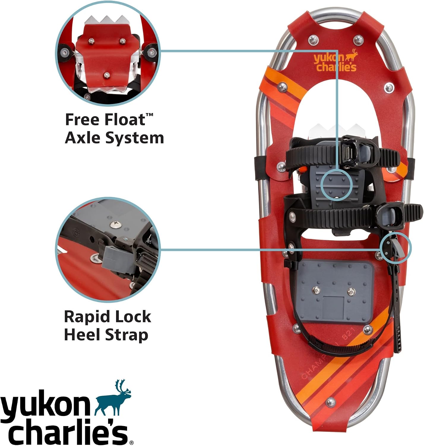 Yukon Charlie's Champion Snowshoe Kit, Includes Snowshoes, Trekking Poles and Travel Bag, Snowshoeing Kits for Men & Women, Multiple Sizes & Models