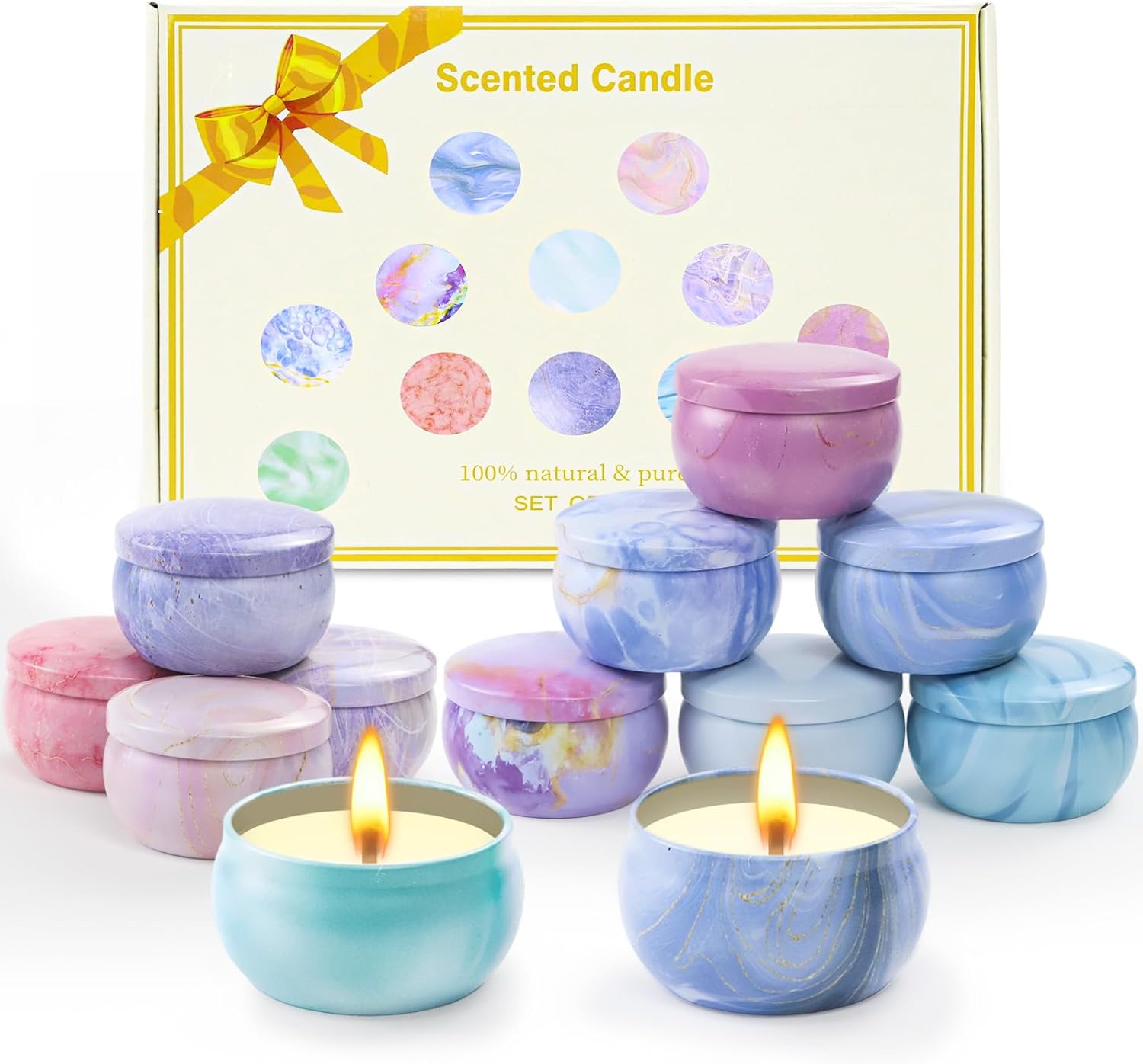 Scented Candles Gift Set for Women, 12 Pack 2.5oz Candles for Home Scented, Soy Wax Aromatherapy Candle Set, 300 Hour Long Lasting, Christmas Gifts Birthday Gifts for Women Friends Sister Colleague