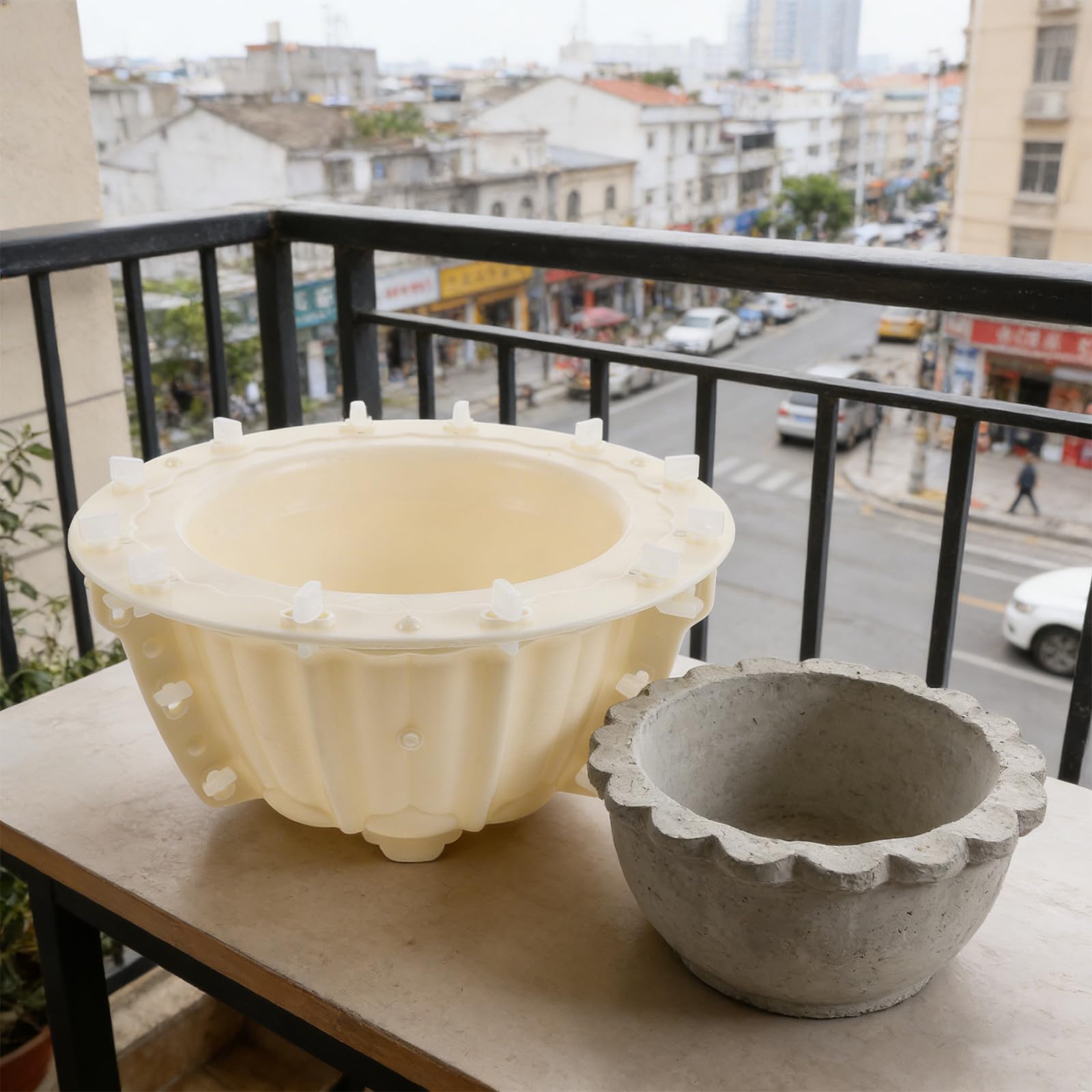 KICHOUSE Plastikowa forma na doniczkę z betonu: Forma cementowa do doniczek na sukulenty DIY - Wielorazowa na doniczkę do domu lub ogrodu - Wytrzymała na z betonu