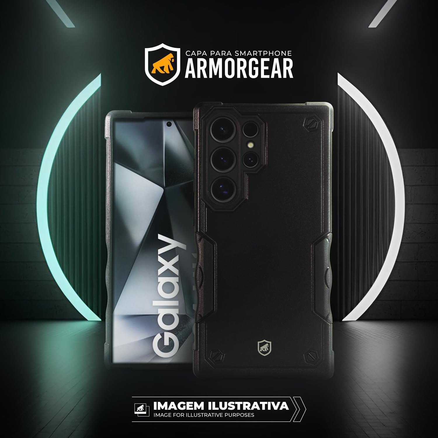 Gshield Capa Case Capinha Armorgear com Lateral Antiderrapante e Proteção Anti-impacto para Samsung (Preta, Galaxy S25 Ultra)