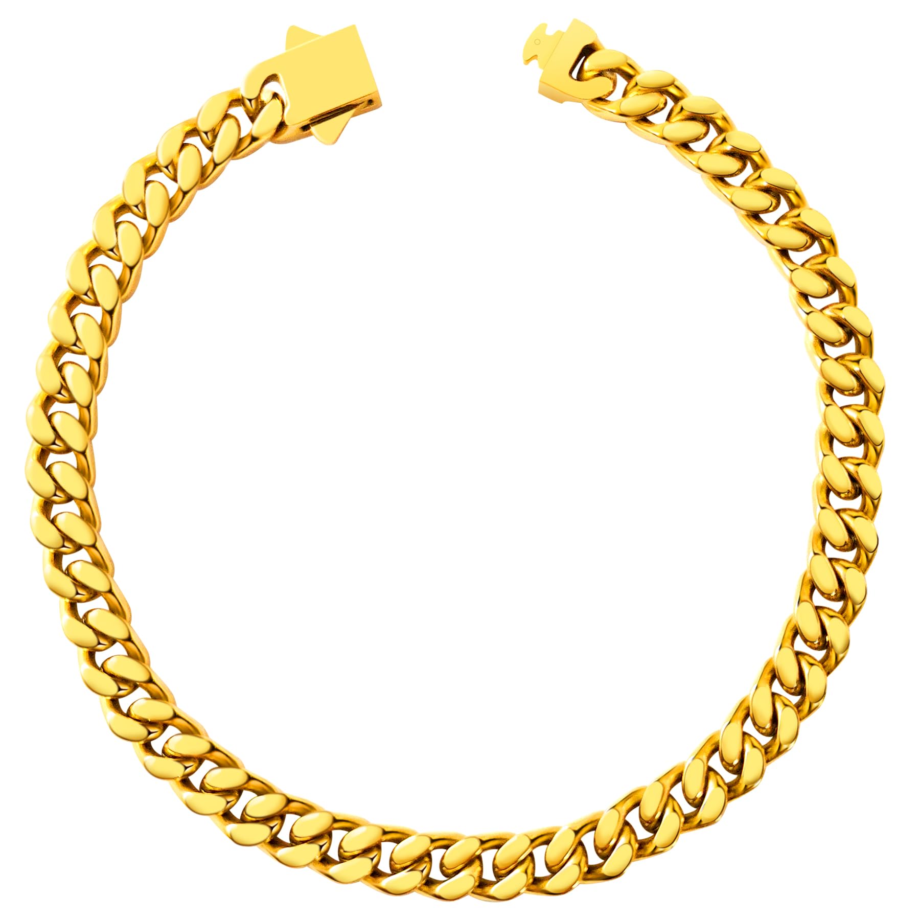 Hoyazvet Cuban Link Chain Bracelet for Men, 5/7/9/13mm Width, 7.5/8.3/9 Inch Length,18K Gold/Black Plated/Stainless Steel Curb Wrist Chain for Men