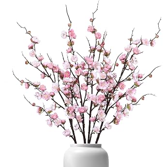 Betylifoy Artificial Plum Blossom Artificial Flowers Branches 97 cm Long Artificial Flowers Plum Blossom Branches Artificial Plant for Home Table Wedding Office Decoration
