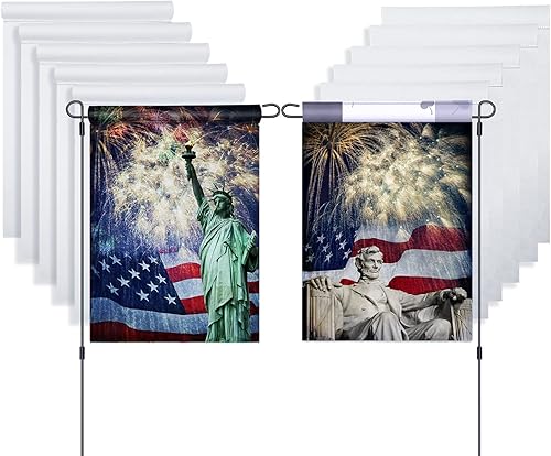 Miniatura 7 de Bandera de jardín en blanco para decoración de Navidad e invierno, banderas de poliéster de doble cara para patio al aire libre, fiesta, hogar,