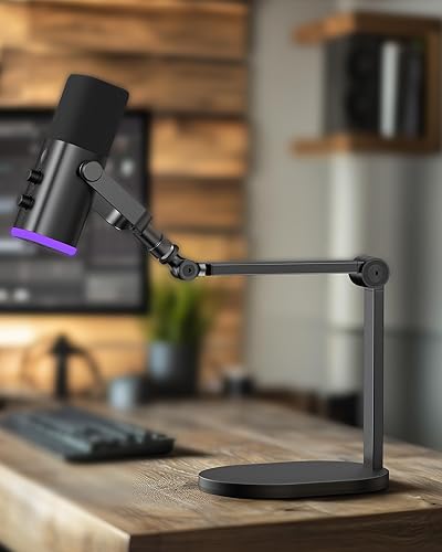 Miniatura 7 de InnoGear Soporte de micrófono de estudio, carga máxima de 2.64 libras, brazo de micrófono, soporte de escritorio, soporte de micrófono de escritorio