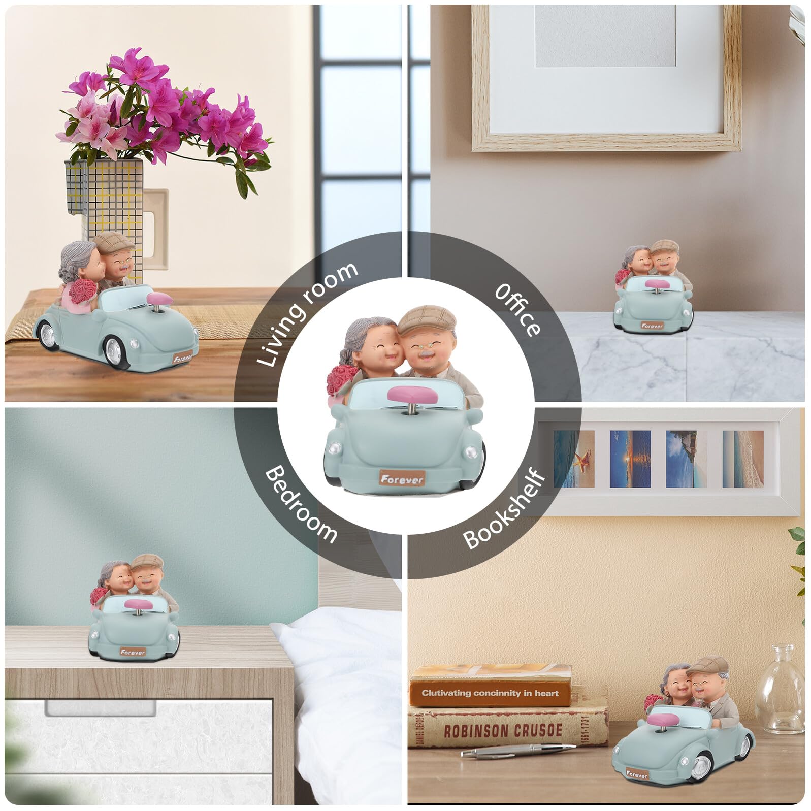 Älteres Paar Harzfigur Hochzeitstag Dekoration Desktop Ornament