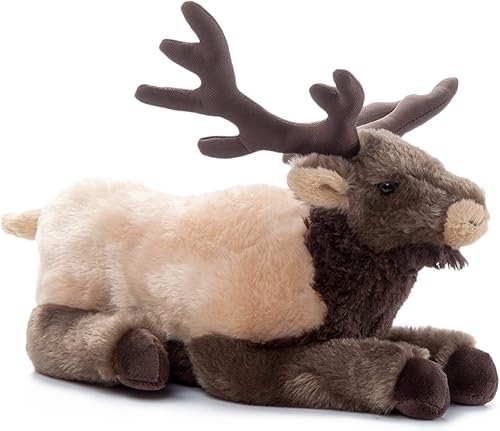 The Petting Zoo Peluche de alce, regalos para niños, animales salvajes del zoológico Onez, juguete de peluche de alce de 12 pulgadas