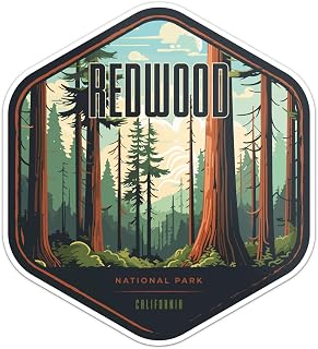 Redwood National Park Sticker - Waterproof Vinyl Decal for Car Bumper, Laptop, Water Bottle, Wall, and Window, Size - 3'' Longer Side