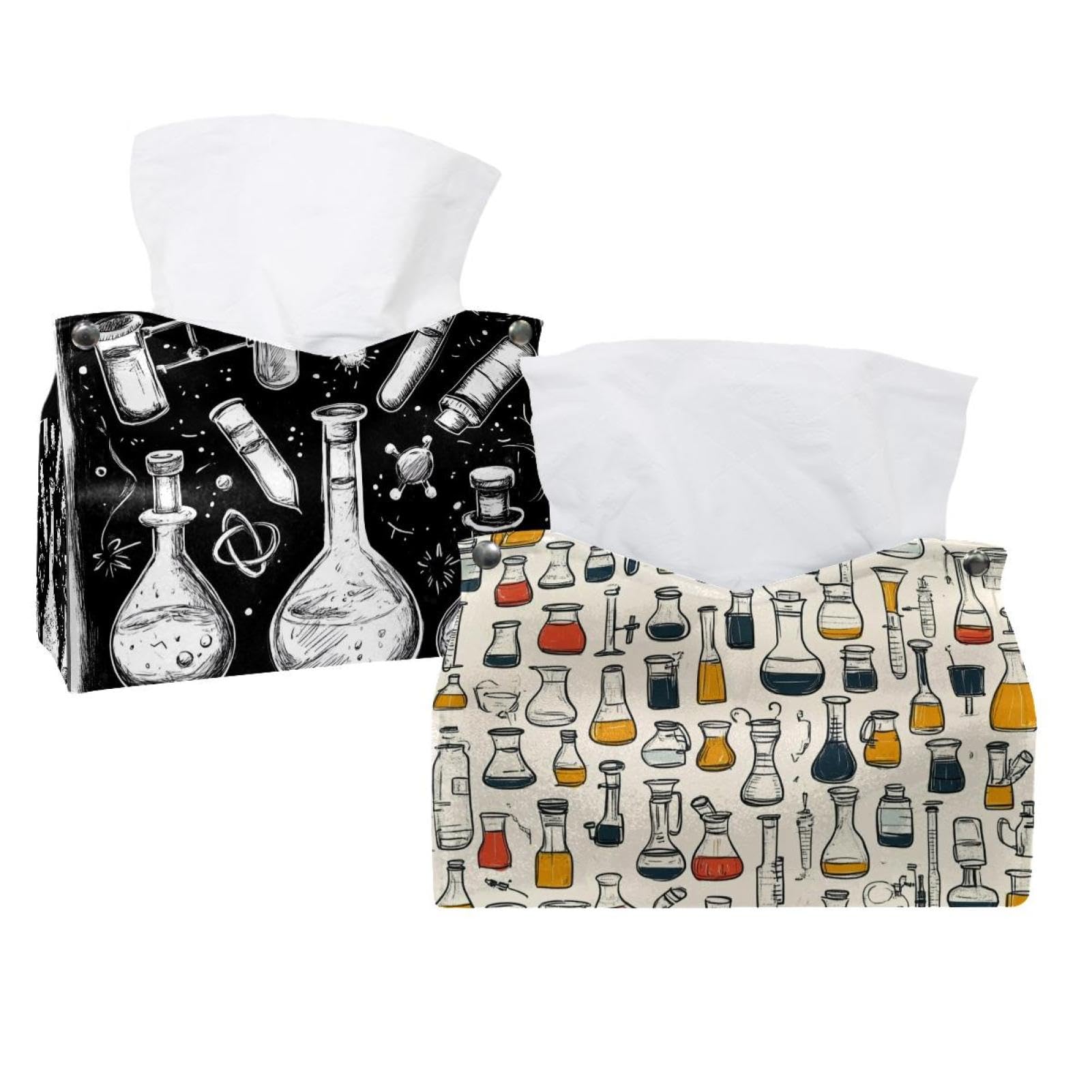 Boîte à mouchoirs en verre moderne lot de 2 pour salle de bain et table de nuit