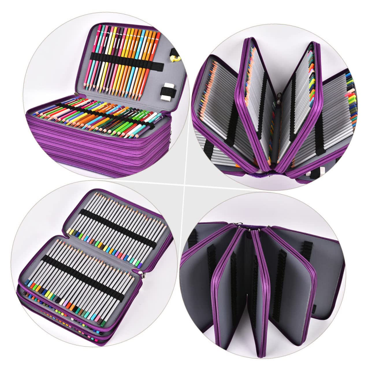 DECHOUS Borsa Porta Matite Pu Capacità Per Cancelleria Astuccio Pratico e Leggero Per Studenti e Insegnanti Design Con Zip e Facile Da Pulire