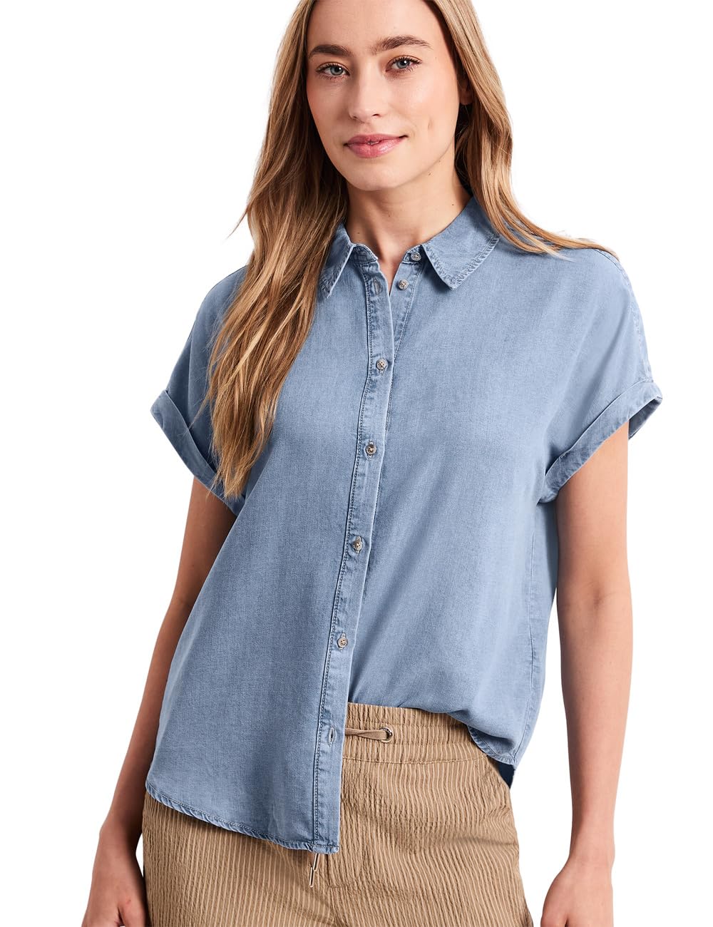 Street One 3412229 Blusa Vaquera con Aspecto Vaquero Mujer (Pack de 1)