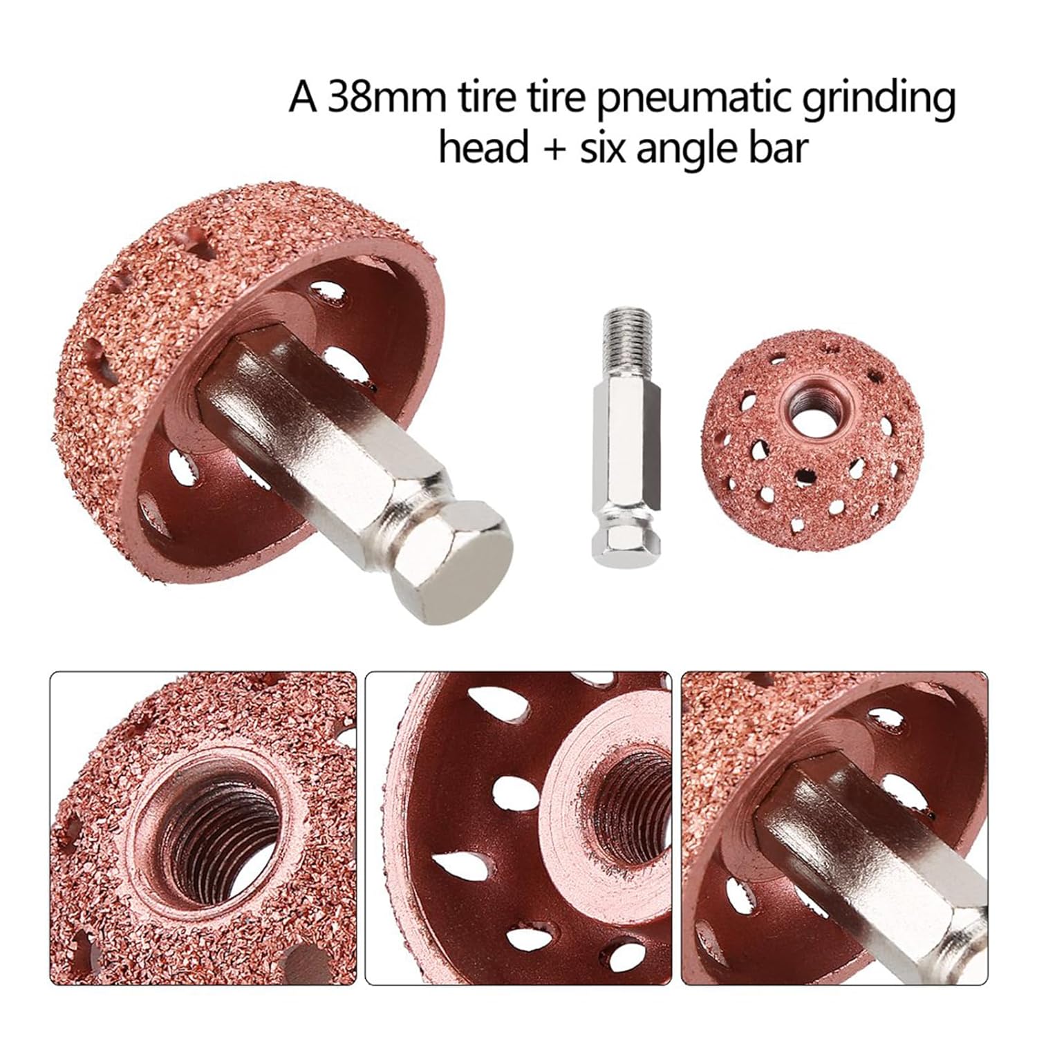 Tire Buffer, 1.5" BTire Buffing Wheel Tire Patch Buffing Kit 3/8"-24 Thread with Linking Rod