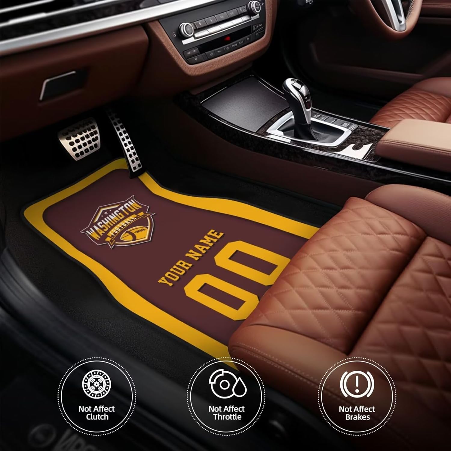 Custom Car Floor Mats,Add Personalized Name and Number As Gifts for Loyal Fans,Car Interior Accessoriess Car Accessories，Fit for Most Car -4 Pieces