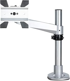 StarTech.com Single Monitor Desk Mount - Single Screen Heavy Duty Pole Mount for up to 8kg VESA Compatible Displays - Ergonomic Height Adjustable Monitor Arm Mount - Desk Clamp/Grommet (ARMPIVOTV2)