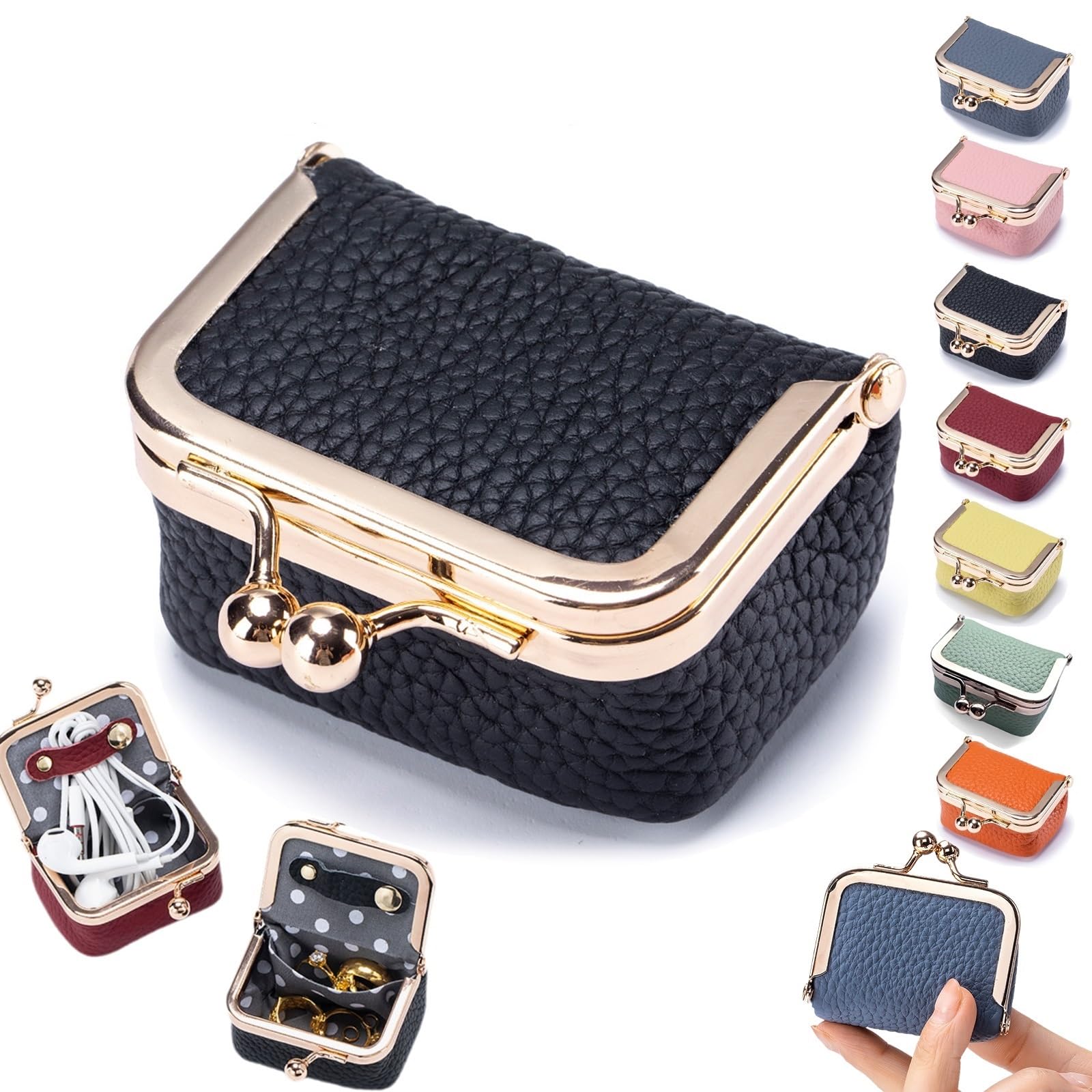 Amazon.com: Genuine Leather Mini Jewelry Box, Portable Vintage
