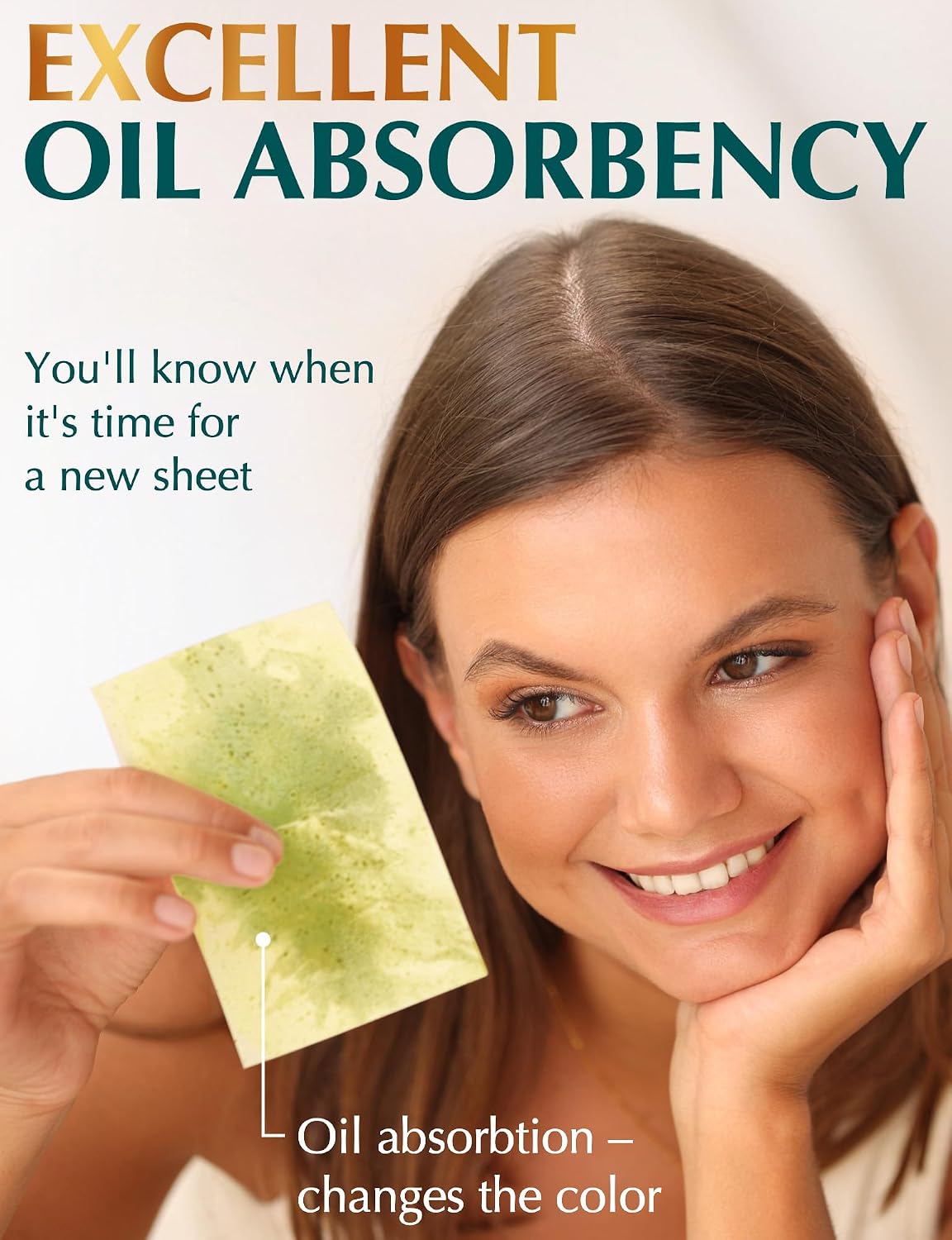 XL Oil Blotting Sheets for Face – 3pk/300 Makeup Friendly – High Absorbency image 5