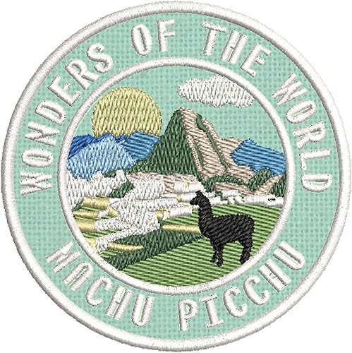 Machu Picchu Patch 3.5" Embroidered DIY Iron-on/Sew-on Decorative Embroidery Applique Clothing Vest Jacket Premium Stitching Vacation Travel