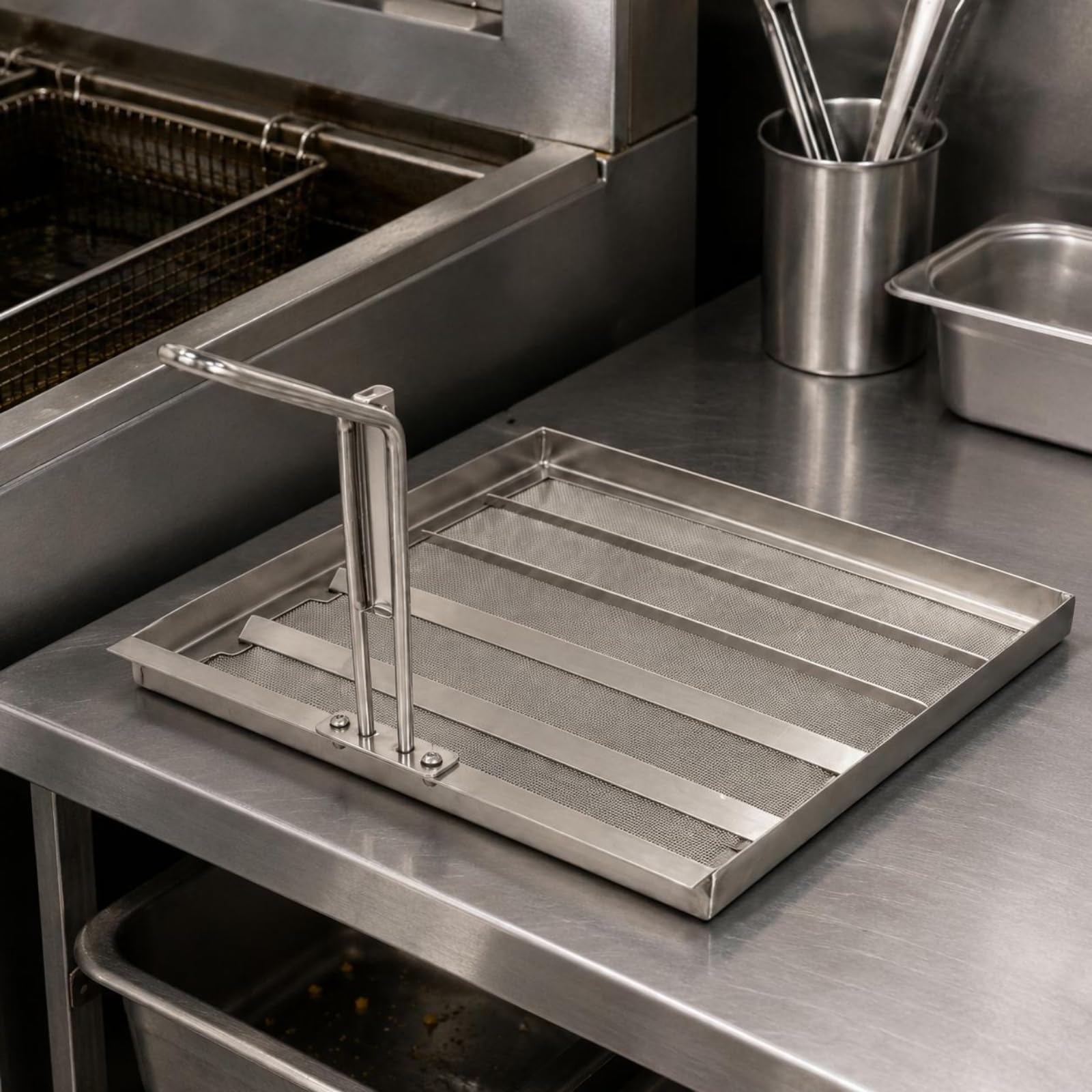 Espumadera Rectangular Acero Inoxidable 304 Espumadera Comercial Asa Larga Utensilio Culinario para Restaurante