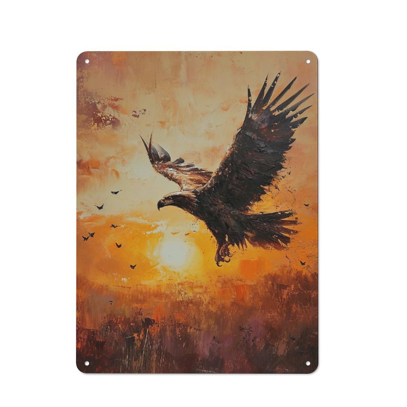 Junmoney Style Vintage Vintage Metal Sign 40X30cm Featuring Sky Soaring Sunrise, Restaurant Wall Art For Takeaway, Bar, Kitchen Or Counter Area