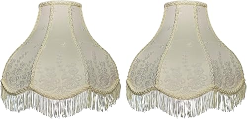 Miniatura 2 de Royal Designs, Inc. VS-1001-11EG-2 - Pantalla de lámpara festoneada victoriana, 3,5 x 11 x 9, cáscara de huevo, paquete de 2