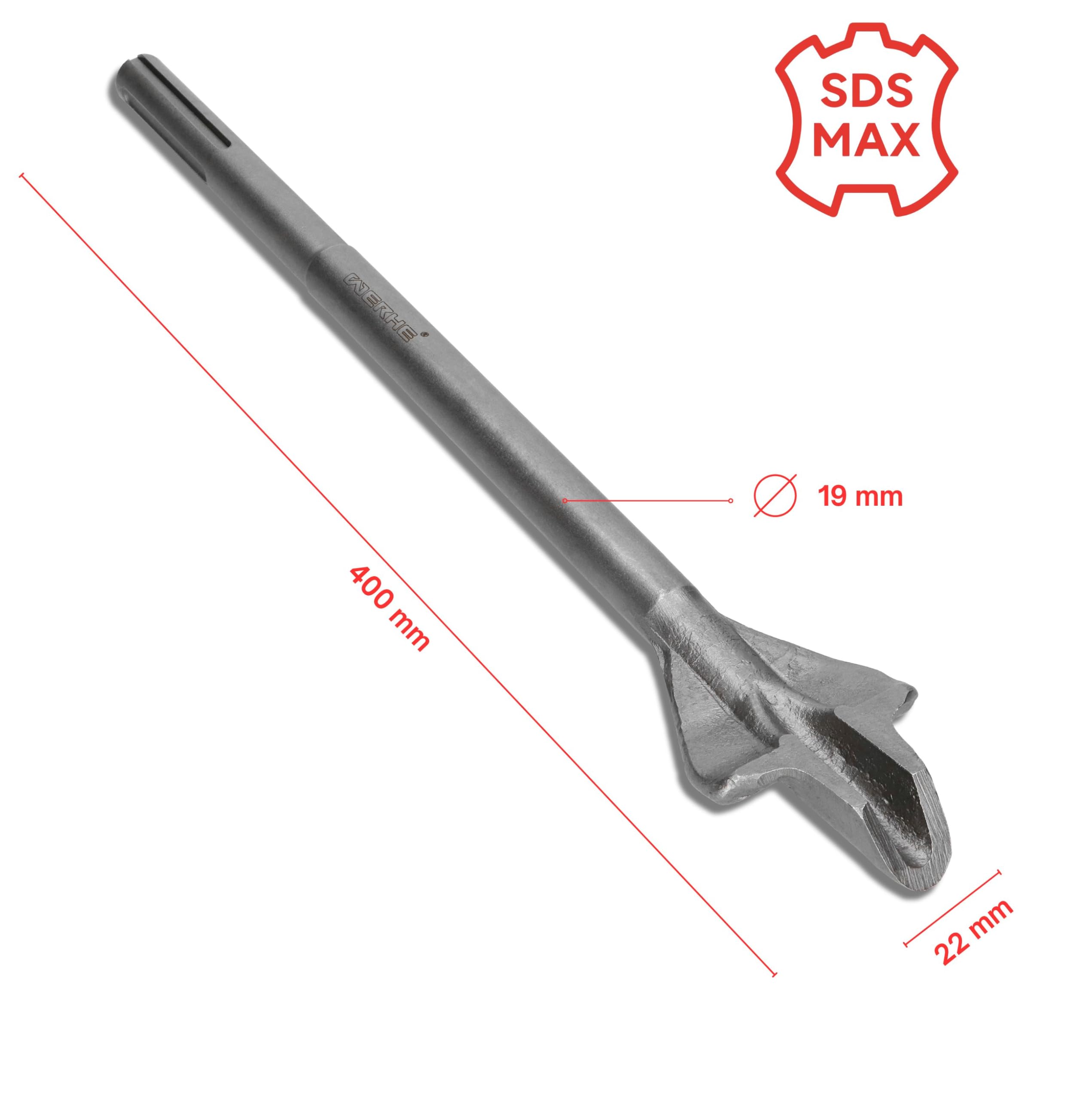 WERHE Wing Chisel SDS MAX 60 x 400 mm, Robust Channel Chisel for Rotary Hammer - Image 2