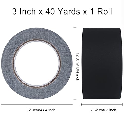 Miniatura 2 de LELADY Gaffer - Cinta adhesiva de 30in x 906ft 1 rollo cinta adhesiva negra cinta adhesiva resistente sin residuos no reflectante cinta adhesiva de