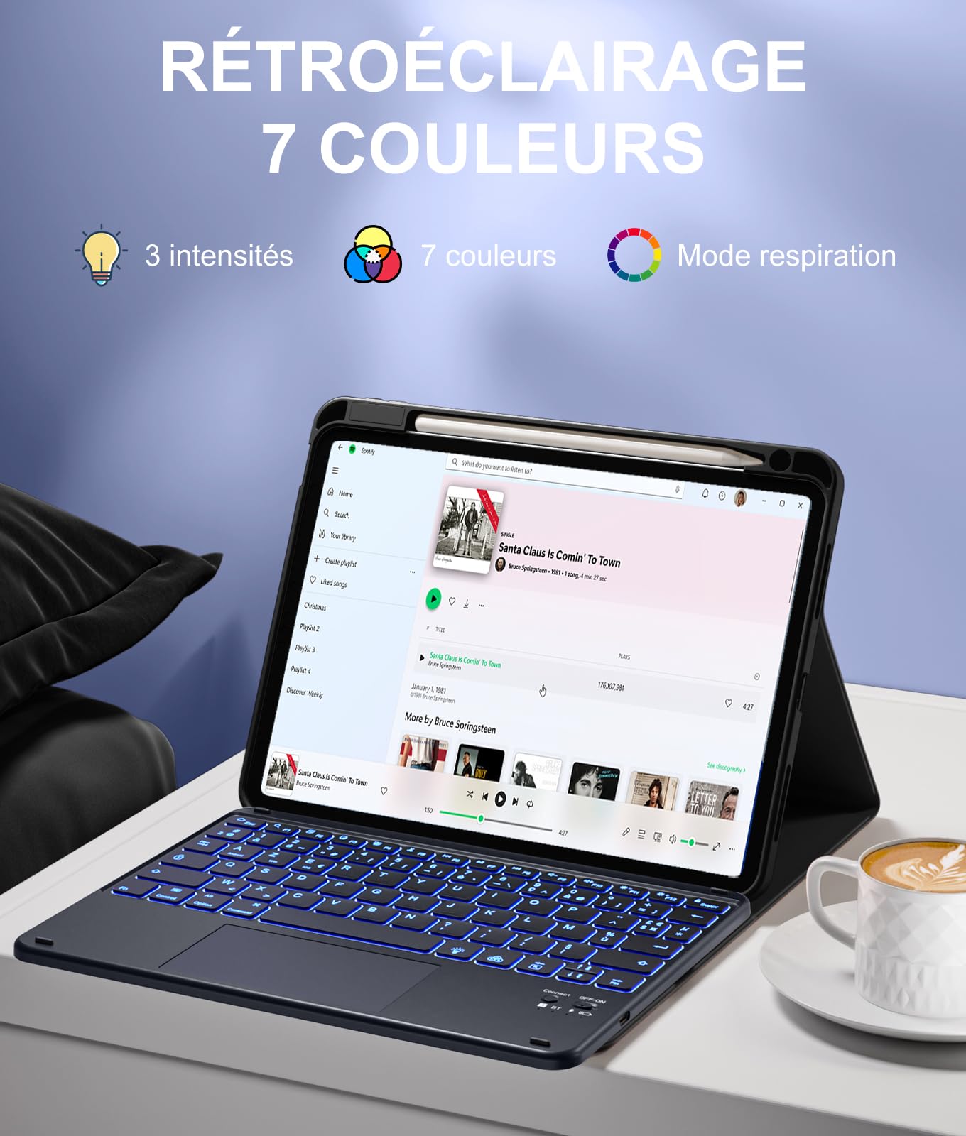 Vobafe Coque Clavier pour iPad Air 11 Pouces M4 2026/ M3 2025/ M2 2024