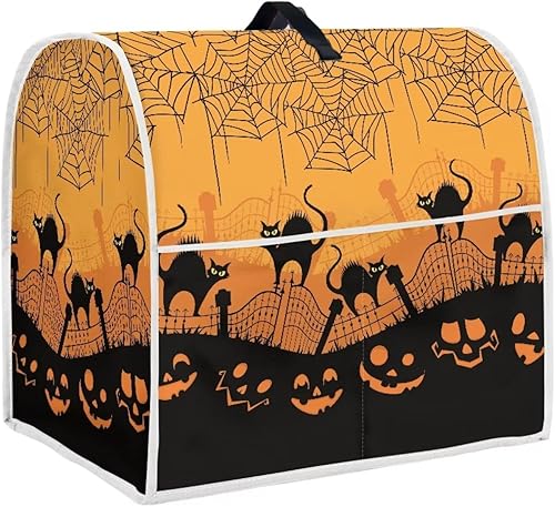 Cubierta para batidora de cocina de gato de Halloween de 4.5 a 5 cuartos de galón, cubierta de licuadora para café Macine, cubierta para batidora de