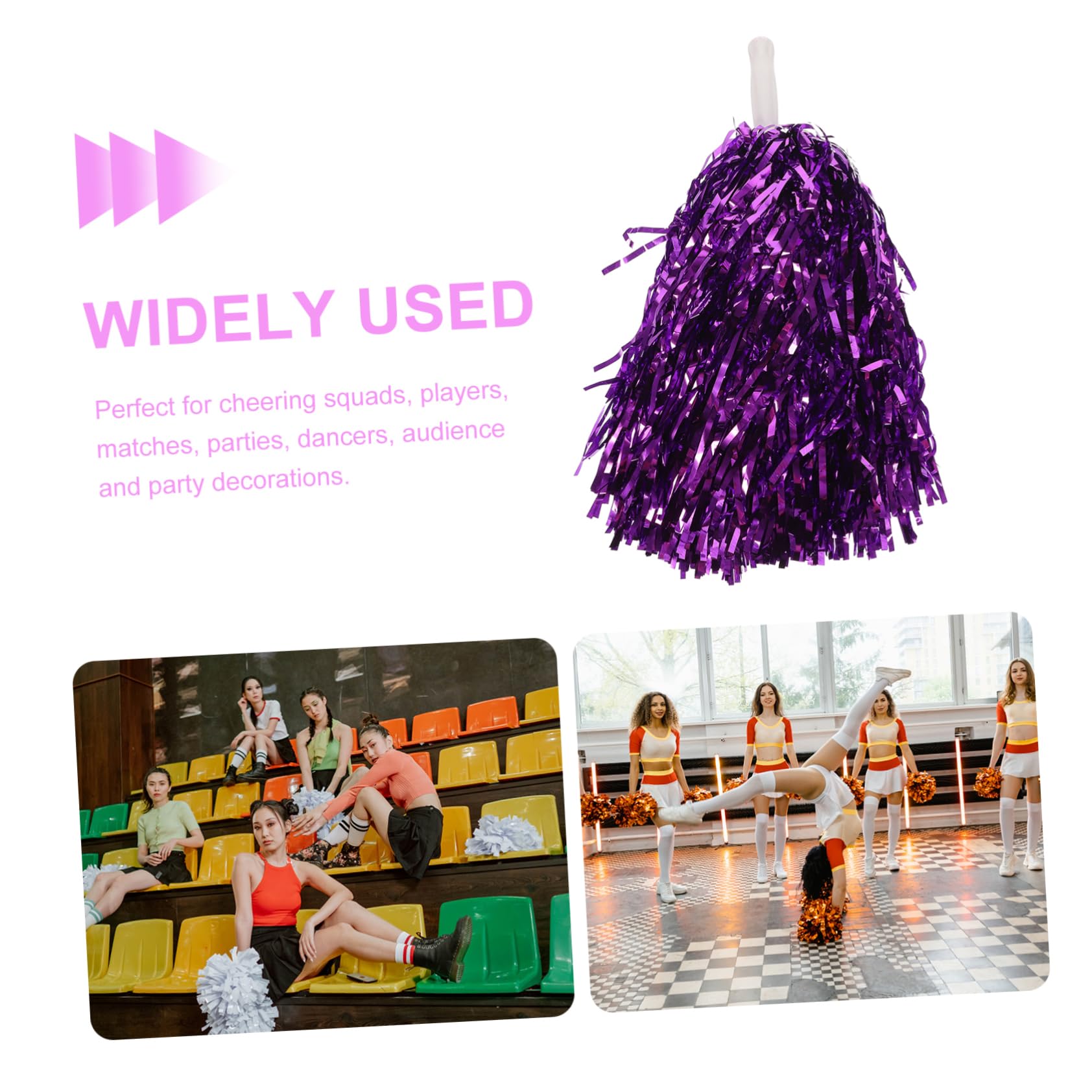 Pompons de Cheerleading 16 Pièces en Pvc pour Sports et Chorégraphie