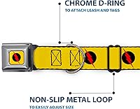 Vista 5 de Buckle-Down Collar de perro con hebilla de cinturón de seguridad, logotipo de flash reverso, amarillo dorado, negro/rojo, 1 pulgada de ancho, se