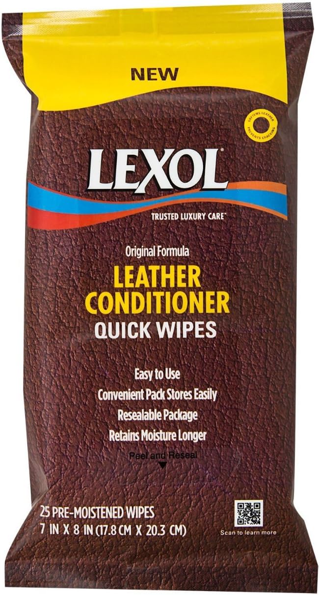 Lexol 1022CASE Leather Conditioner Quick Wipe Flat Pack, 36Pack