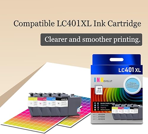 Miniatura 5 de LC401XL LC401 - Cartuchos de tinta de alto rendimiento (negro cian magenta amarillo, paquete de 4)  Reemplazo de tinta compatible con Eout LC401 XL