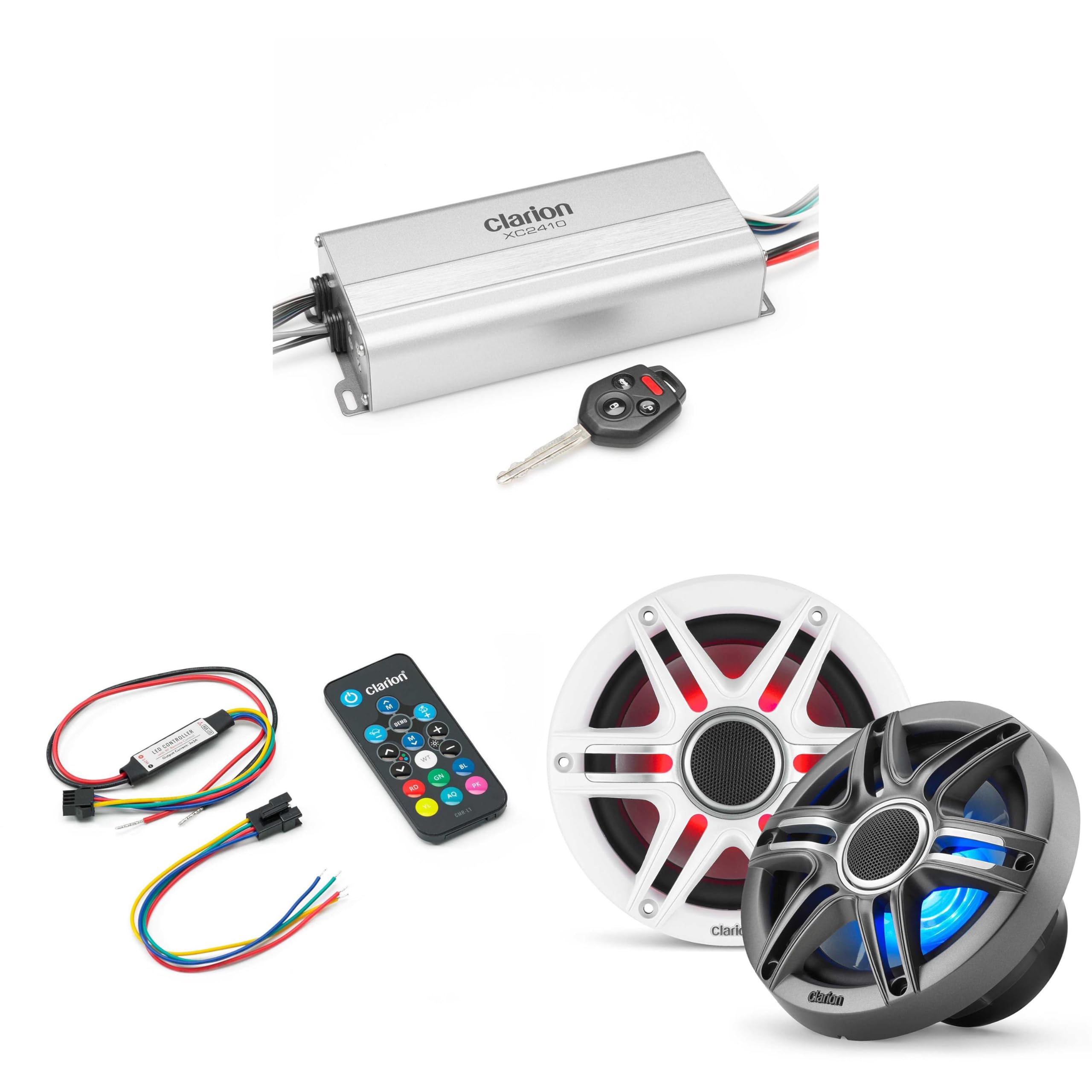 Clarion Marine 4 Channel Amp & Premium 6.5