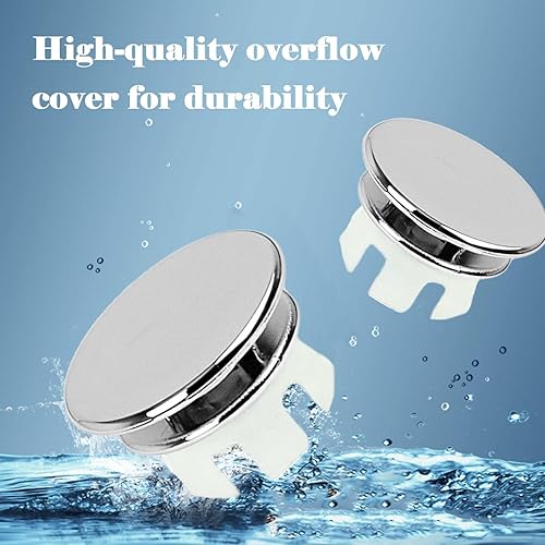 Vista 35 de Cubierta de desbordamiento para lavabo de baño, inserto de latón en agujero, tapas redondas, níquel cepillado, recipiente de cerámica, repuesto
