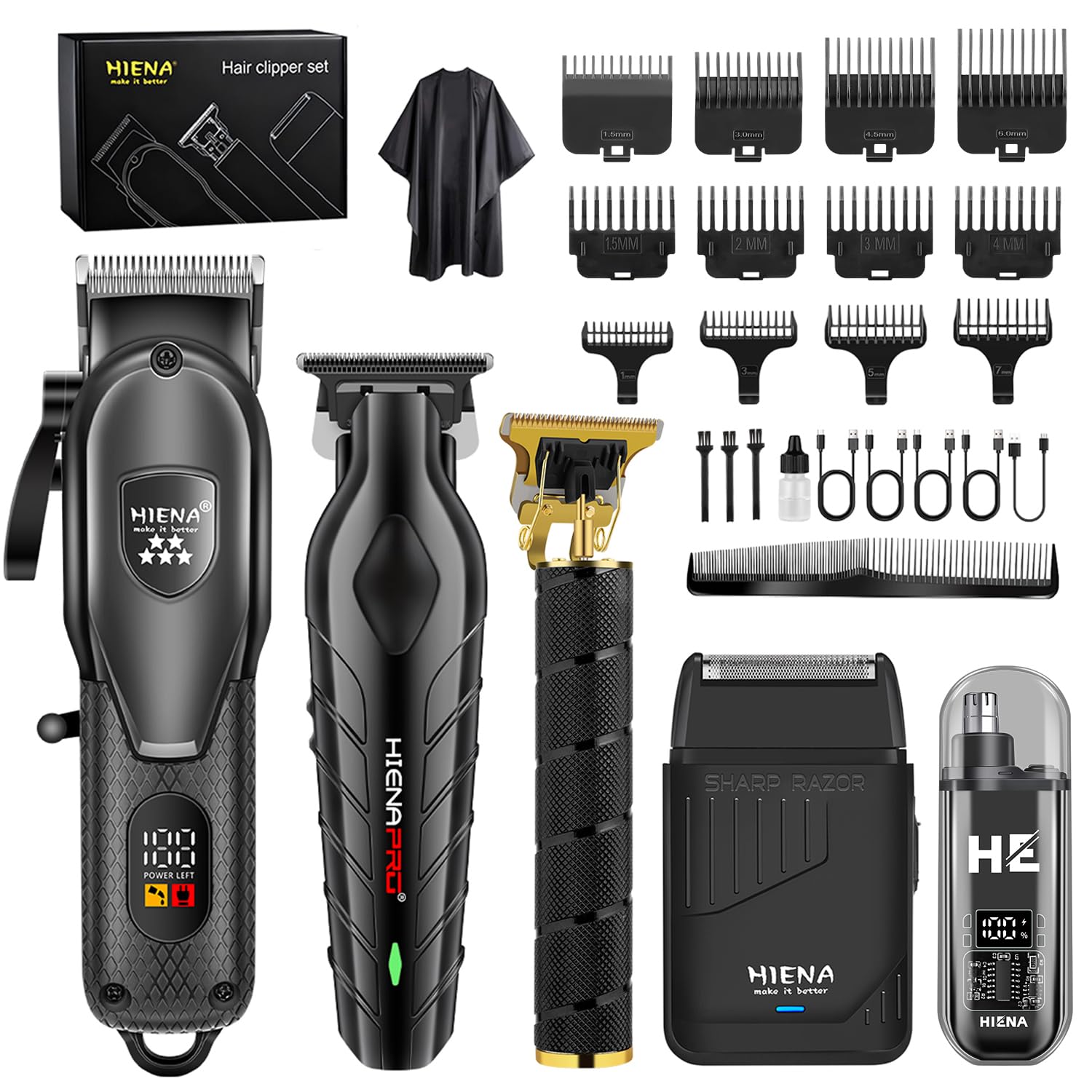 Cordless Hair Clippers for Men, Hair/Beard Trimmer Hair Cutting Kit