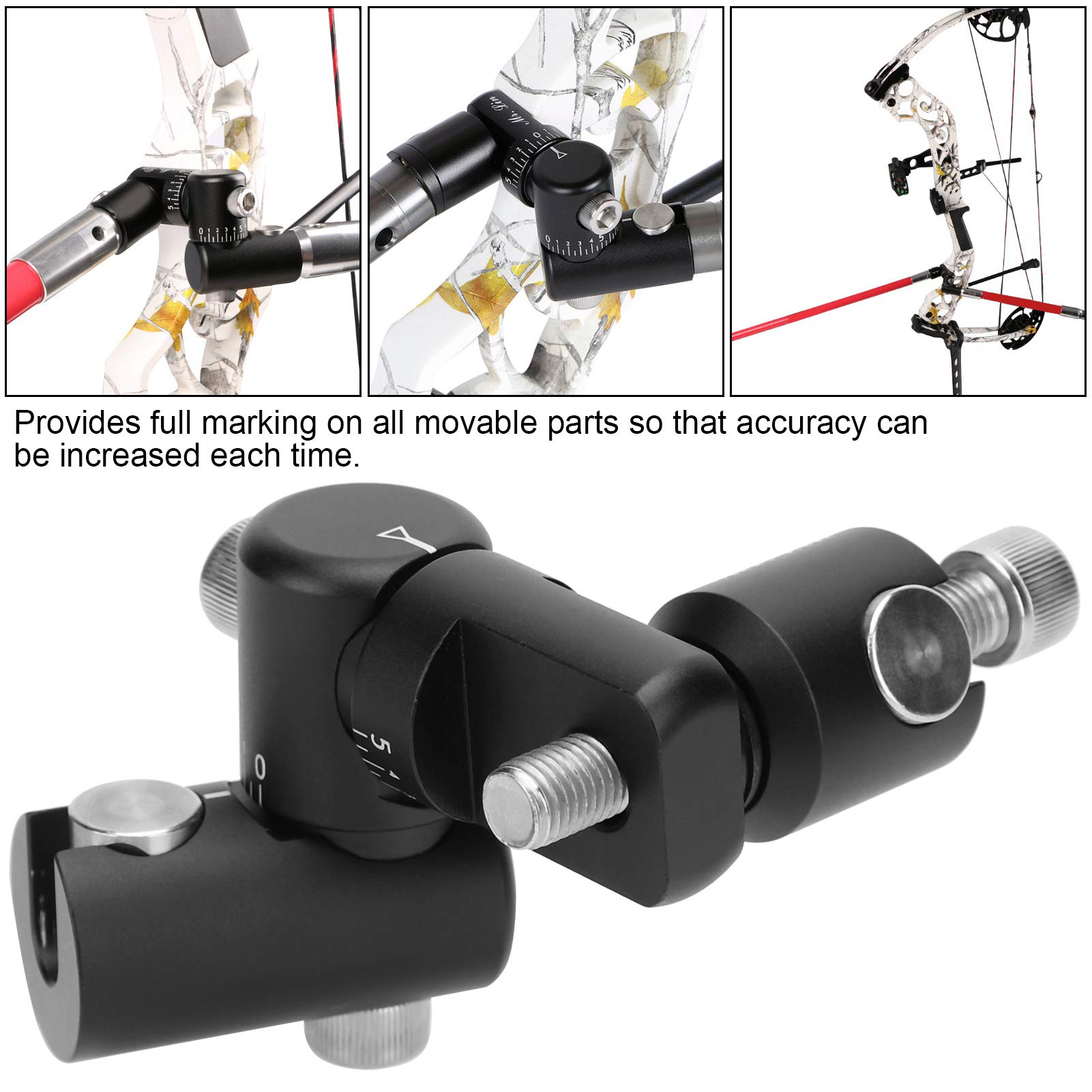 Adjustable Rod, Stabilizer Archery Single Sided V Bar Quick Release Black